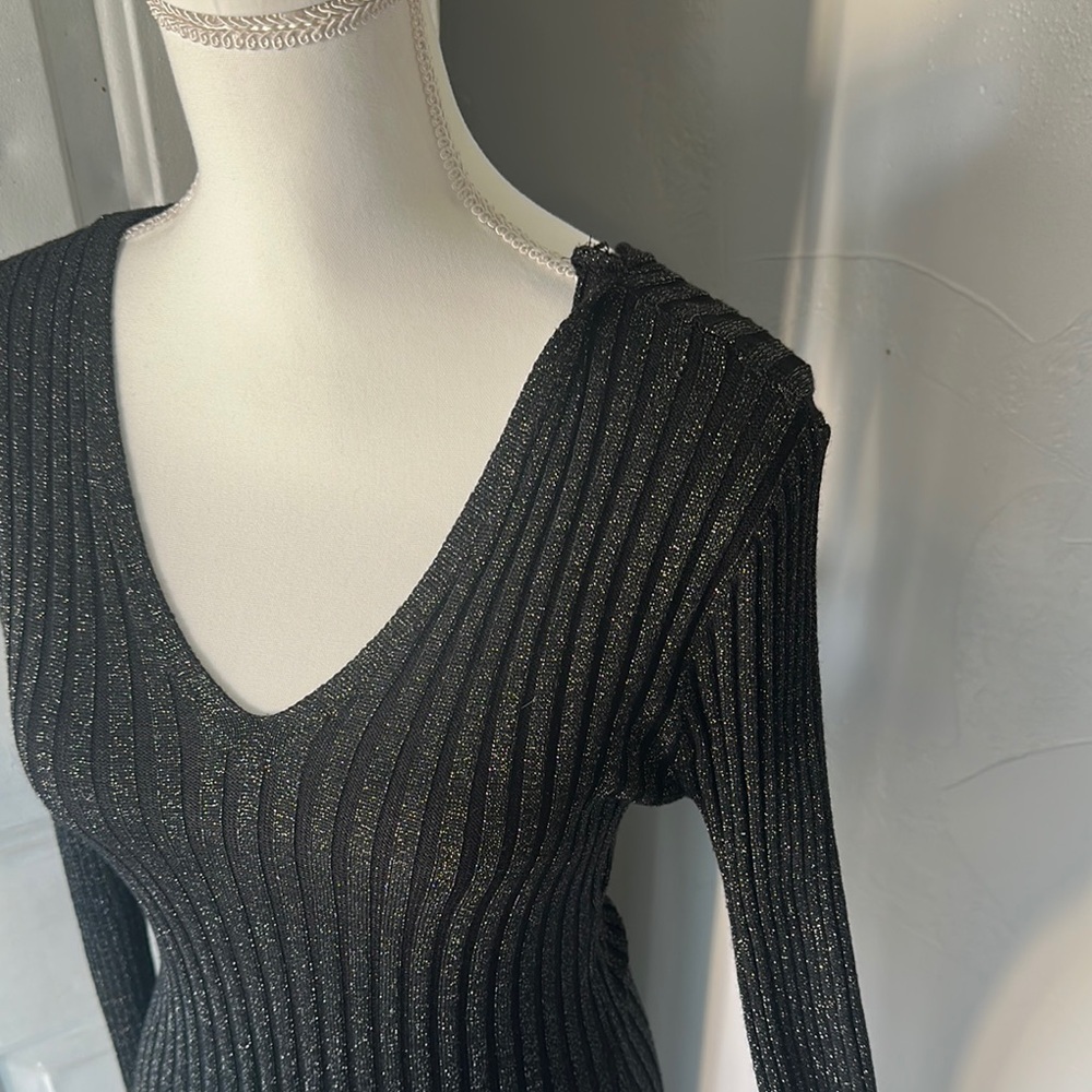 Almost Famous Black Long Sleeve Ribbed Dress - Picture 6 of 9